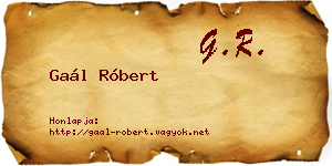 Gaál Róbert névjegykártya